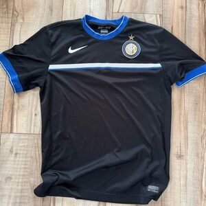 Nike Men's Black and Blue Inter Milan Shirt